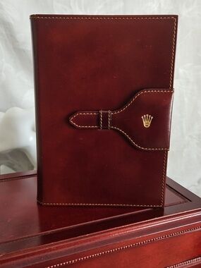 Rolex Leather Notebook Cover, 5.5" x 8"